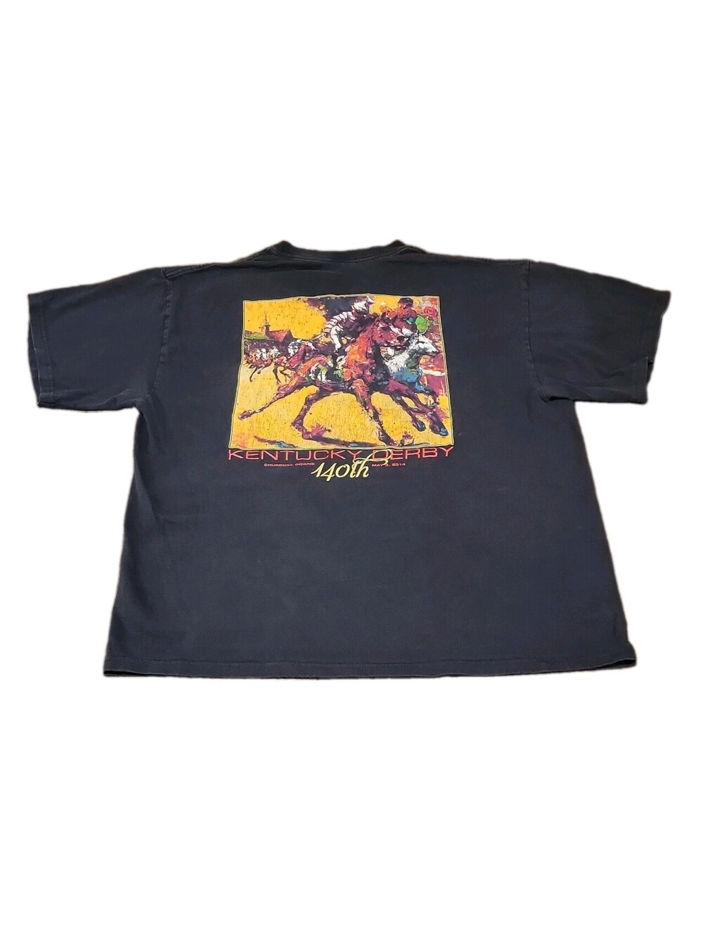 Vtg Soffe 140th Kentucky Derby 2014 T Shirt Mens SZ XL Big Back Art Graphic 425